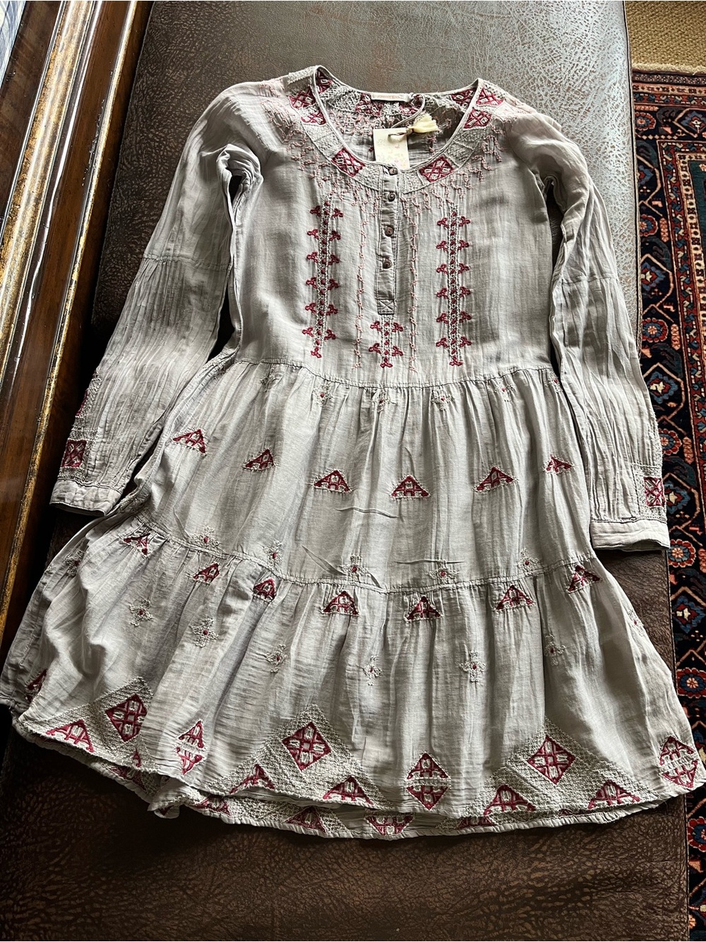 Johnny Was Eva Peasant Dress, XS, Cotton/Silk, NWT
